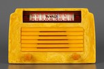 Swirled Sand + Yellow Insert Grille DeWald A-502 &rsquo;Step-Top&rsquo; Catalin Radio